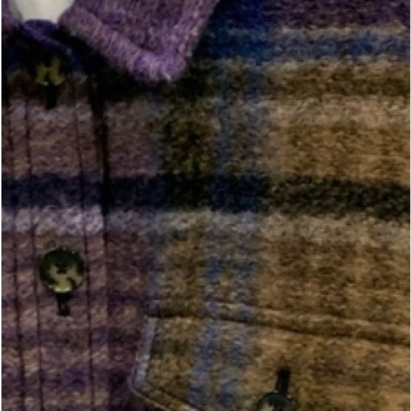 685. NWT Wilfred Ganna purple/brown Wool cropped shacket. Ganna M - Picture 5 of 10